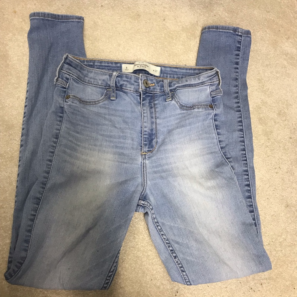 Abercrombie Light-wash High-waisted Skinny Jeans